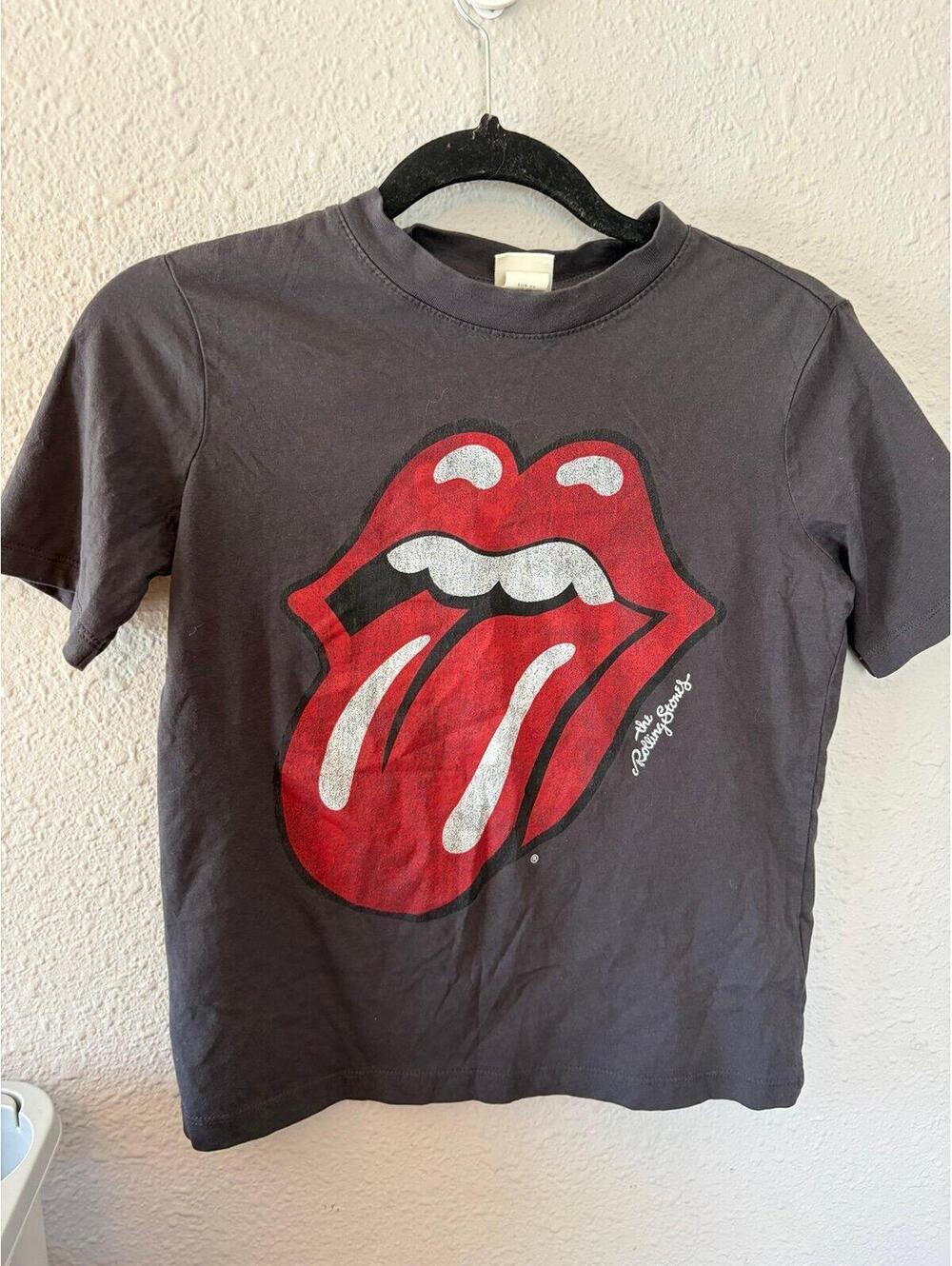 H&M The Rolling Stones grey cropped tee size XS